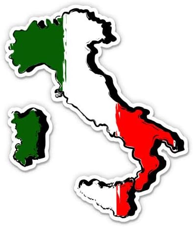 Itália Mapa do país Bandeira italiana - adesivo de vinil de 3 - para laptop de carro para laptop panela - decalque à prova d'água