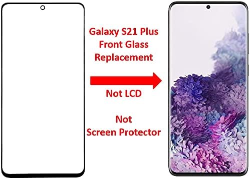 P&R 2 PCs Galaxy S21 Plus Substituição de vidro frontal para Samsung Galaxy S21+ Plus Lente de vidro de tela frontal frontal com substituição de OCA