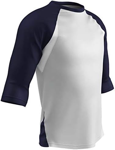 Champro Complete Game 3/4 Sleeve Baseball camisa; M; Branco