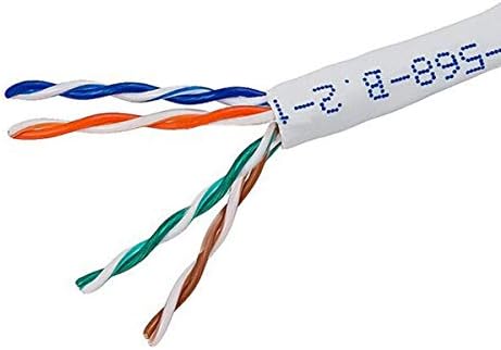 MONOPRICE CAT5E Ethernet Cabo a granel - 1000 pés - Branco | Cordamento de Internet em rede - Solid, 350MHz, CMR, Riser classificado, fio de cobre nua puro, 24AWG, sem logotipo
