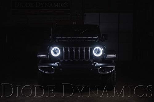 Diodo Dynamics Switchback White+Signal HD LED Halos compatível com Jeep JL Wrangler 2018-2021