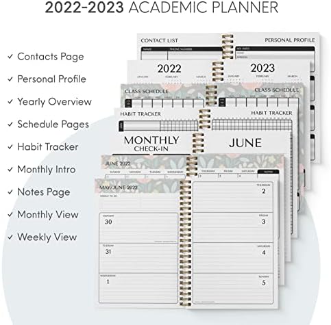 Planejador Acadêmico Anualmente Organizador de Calendário Diário Mensal Mensalmente