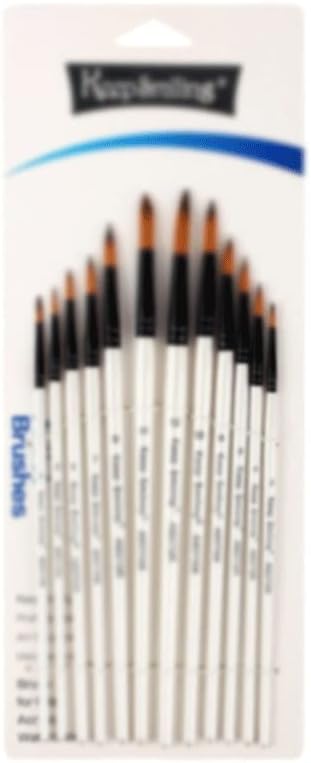 Pincel de nylon qjpaxl 12 Art Ganche Line Pen Conjunto de caneta Pintura Pintura aquarela De pincel de pincel de pincel de óleo de giz com água Conjunto de pintura (cor: preto, tamanho