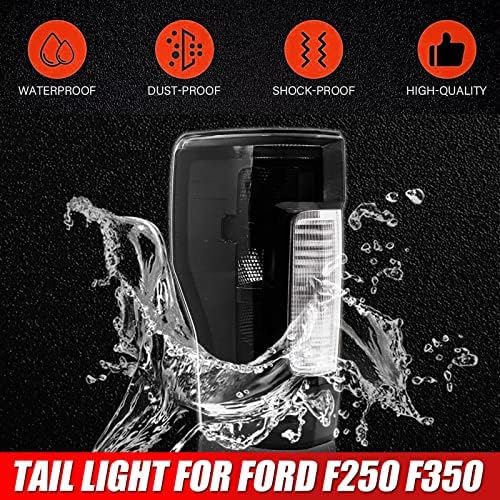 Conjunto da luz traseira de Sosega preto para Ford Super Duty F250 F350 17-19 2017 2018 2019 [Spot não-liderado e não-cego], substituição da lâmpada traseira no estilo OE