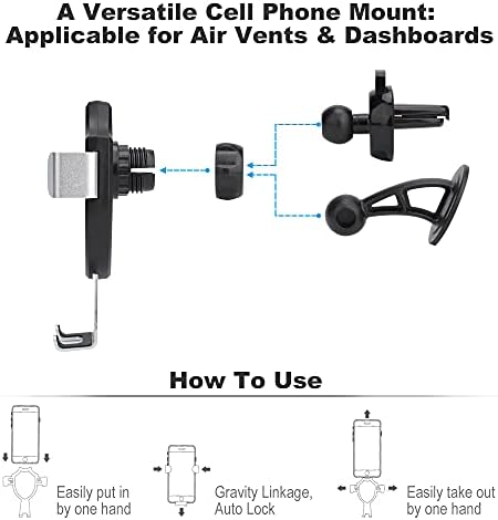 Steampunk engrenagens carros internos do telefone montagem de ar ventro de ventilação do suporte celular ajustável para smartphone