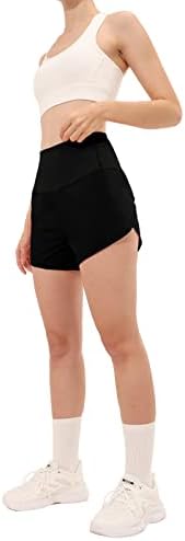 Aurefin Women's High Surved Surquitás de Execução Athletic Rastrenght Shorts com Liner-in 3,5 '' '
