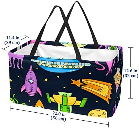 SpaceCraft reutilizável de cestas de compras e vida alienígena portátil Picnic Grocety Bags