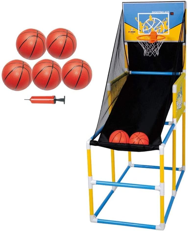 Quão de basquete infantil Qulaco, jogo de tiro de basquete interno com rede e 5 bolas e placar eletrônico, para interno/quarto/clube/berçário