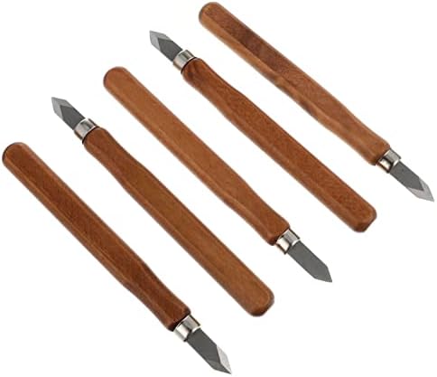 Doitool 5pcs Marcando faca de madeira - lâmina fina dupla faca de marcação de chanfro - faca de escultura ferramenta de escriba de