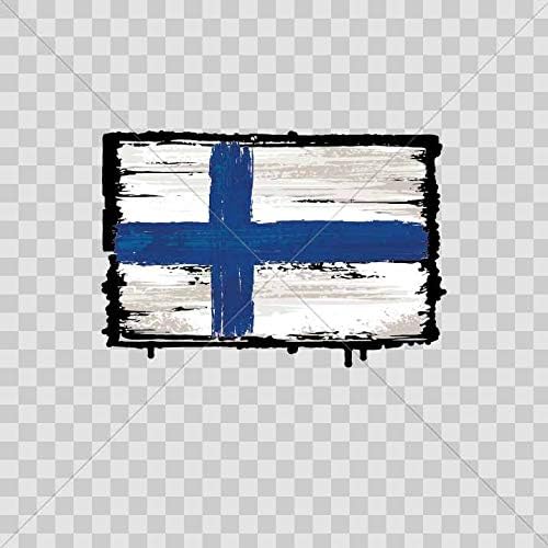 Bandeira do adesivo Finlândia Barco durável 6 x 4,98 pol.