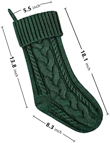 Awnaleeo 3 pacote de 18 Tamanho grande Knit Christmas meias, decorações exclusivas de estoque de natal de Borgonha para decoração