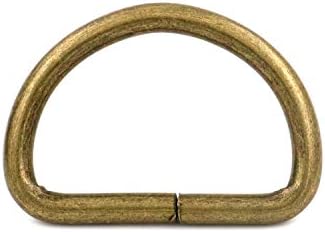 Fivela de bronze de metal genérico D anel de anel de 1,25 de diâmetro interno anel de loop para pacote de goleiro de alça de 12