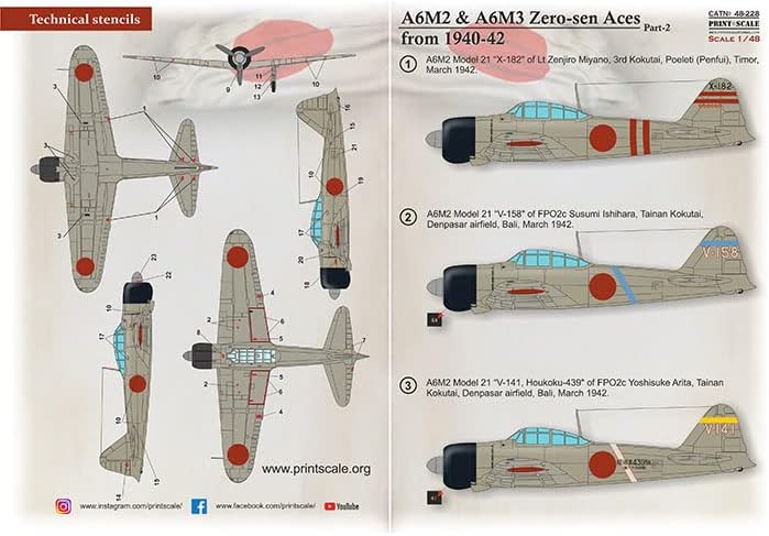 Escala de impressão 48-228 - 1/48 - A6M Zero -Sen Aces Parte 2