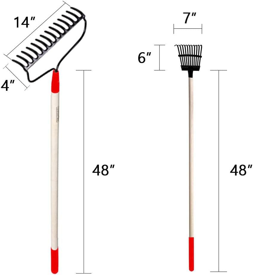 Gardenall de 7 peças Longa alça de madeira e ferramentas de jardinagem para mulheres, raças damas conjuntos de escavação Mini Mini Shovel Cultivador com Rose Rose Red Protection Ferramentas para Mãe