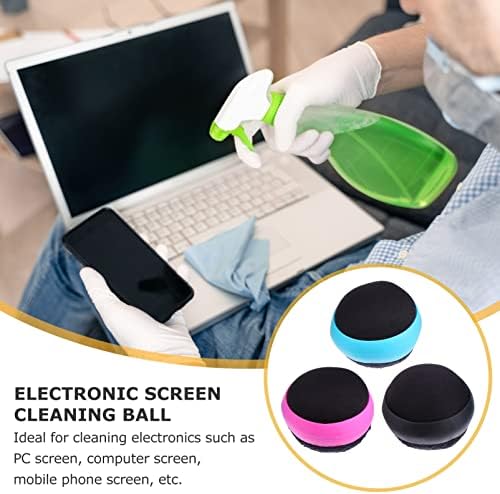 Limpador de pano de limpeza de microfibra ukcoco 3pcs bolas de telefonia práticas de limpeza de ferramentas redondas de computador de tela móvel de microfibra de limpeza de pano de pano de vidro