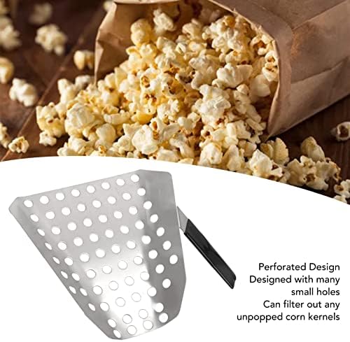 Popcorn Scoop, Fry Fry Scoop, Scooper de batatas fritas de aço inoxidável de aço inoxidável com buracos, acessórios de pipoca, lanches, sobremesas, gelo, para cinema