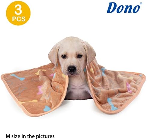 Dono 1 pacote 3 cobertores de cachorro para cães pequenos, manto de impressão de pata macio, manta de animais de estimação de animais de estimação, tapete de sono, gatinho de cachorro tapete cachorrinho para cachorro gatinho gatinho cachorrinho -23 * 16in, osso -2)