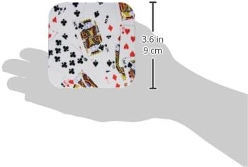 3drose CST_112896_1 Cartões de jogo dispersos jogadores de jogos de cartas, por exemplo, Poker Bridge Games Casino Las Vegas Coasters macios, conjunto de 4