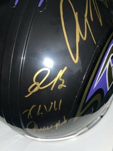 Anquan Boldin Baltmore Ravens Xlvii SB Champs assinou Mini Capacete - Mini Capacetes Autografados da NFL