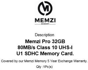 MEMZI PRO 32GB CLASS 10 80MB/S SDHC CARTÃO DE PANASONIC HC-WXF991, HC-WXF991K, HC-WXF990, HC-WXF990M, HC-WX979, HC-WX970, HC-WX970M CAMCORDERS DIGITAL