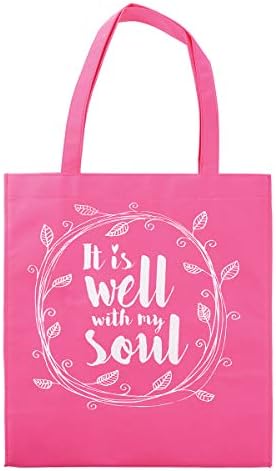 Bem com minha alma bolsa de compras reutilizável em rosa
