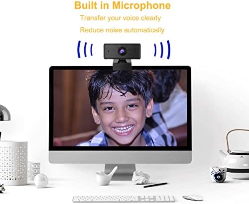 HD 1080p webcam com microfone, câmera da web de laptop de desktop USB 2.0 com correção de luz automática, plug and play,