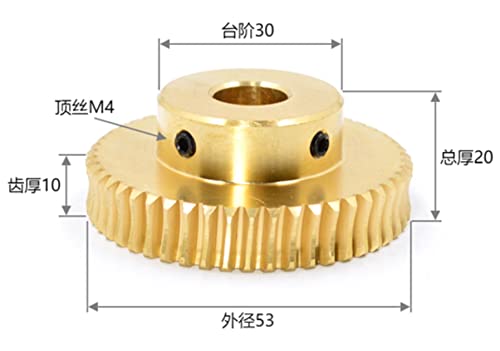 1m-50teets redução de cobre engrenagem de worm redutor peças de transmissão Hole da engrenagem: 10 mm de haste: 10mm