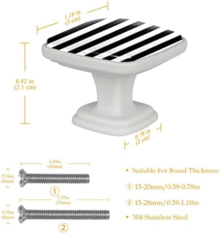TBOUOBT 4 PACK CAMETO DE CACAÇÃO PULLS, botões de gaveta para porta moderna de móveis de armário, listra preta e branca moderna
