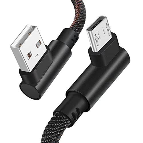 Micro USB Android Cable, Ksun.y Cordão de carregamento rápido em ângulo de 90 graus Micro USB 2.0 Tranças compatível com Samsung Galaxy More [preto]