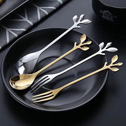 Mini garfos para garfos de aço inoxidável Forks de folha de ouro Garfadas criativas de cocktaks Forks Smitk Fruit Fork