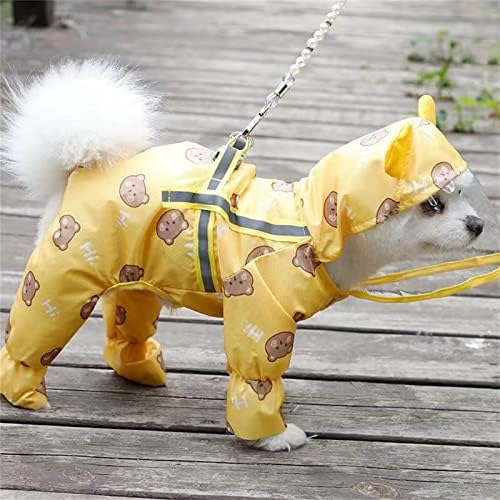 Capinho de chuva de pet de pet de capa de Yeduzyn, capa de chuva à prova d'água com capuz para cães pequenos e médios, poncho