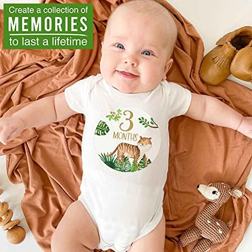 20 adesivos mensais do bebê Milestone - Safari Baby Monthly Milestone Stickers, Milestone Baby Monthly Stickers, Baby Month