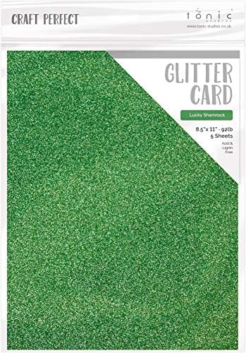 Cartão de glitter perfeito de artesanato 8.5x11 LCK Shamrk, Lucky Shamrock