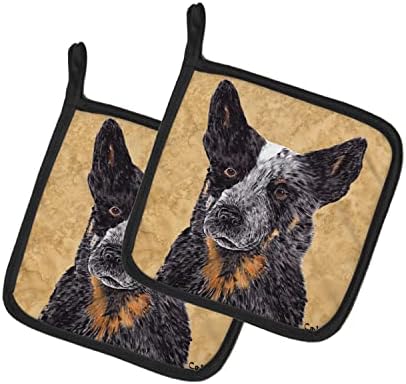 Tesouros de Caroline SC9141PTHD Cão de gado australiano Limpe o seu par de suportes de panela, suportes de panela resistentes