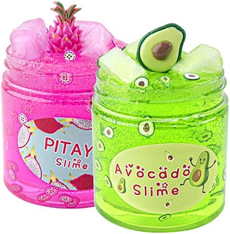 2 pacote 100ml lodo de cristal, 6,8 onças de geléia transparente Glimmer Crunchy Slime para crianças, Idea Stress Relief Toy, Favor