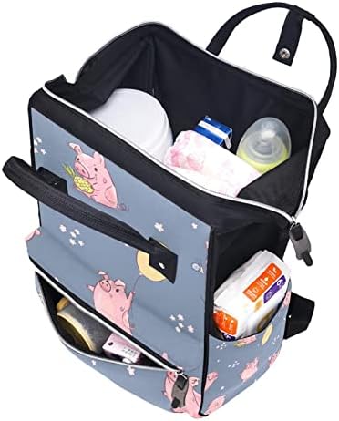 Mochila VBFOFBV Backpack, mochila multifuncional de viagem grande, flor de abacaxi de porco animal de desenho animado