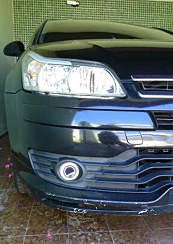 Auptech Led Angel Eyes Lens Fog Light DRL Exact-Fit Fog Capa para o pára-choques com lente de projetor para Citroen C4 2004-2007