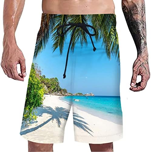 Shorts para homens shorts soltos fit imprimindo shorts de praia vintage com bolsos clássicos havaian workout workshorts