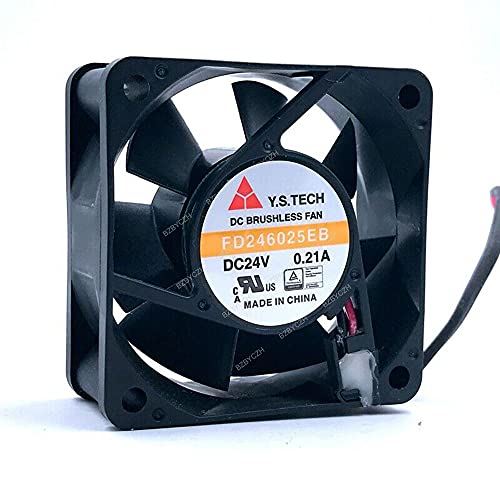 BZBYCZH Compatível para Y.S Tech FD246025EB Ventilador de resfriamento 60x60x25mm DC12V 0,21A