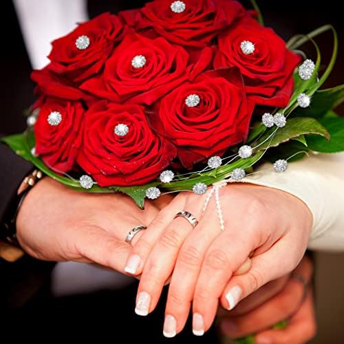 36 pacote de buquê de buquê pino de flor redonda de diamante de diamante pinos florais de stromestone Corsages de casamento