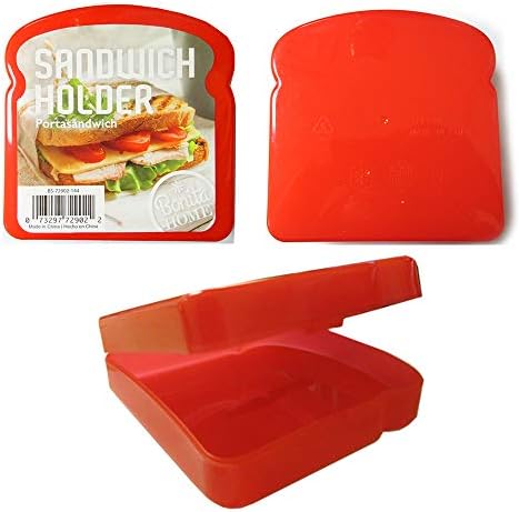 Genérico 2 sanduíche do detentor do detentor da lancheira reutilizável de armazenamento de lanches de lanches, vermelho, vermelho