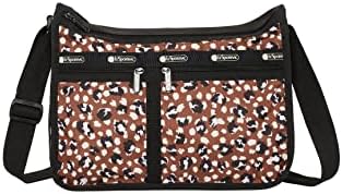 Lesportsac Conecte os pontos Deluxe Everyday Crossbody Bag + Bolsa Cosmética, estilo 7507/cor F465, Moderno e caprichoso preto,