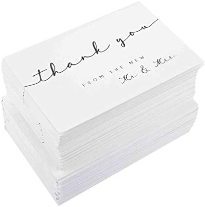 Marcas GSM Cartões de agradecimento para casamento - 100 cartões com envelopes