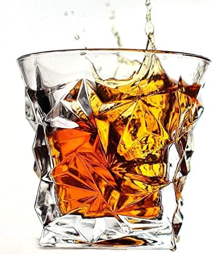 Glass de uísque de cristal importado de vidro, copos escocês premium, copos de bourbon para coquetéis, estilo de rocha