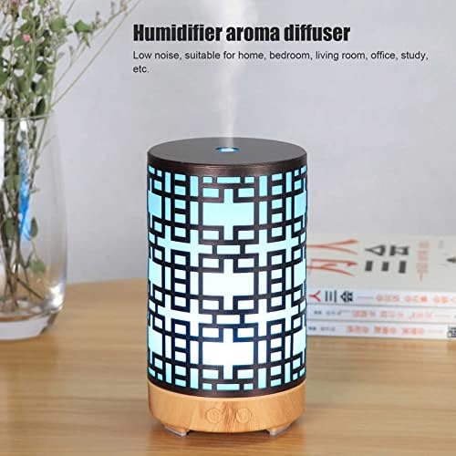 Umidificador de ar de palha 100 ml com difusor de aroma ultrassônico de luz noturna colorida para decoração de quarto de casa para decoração