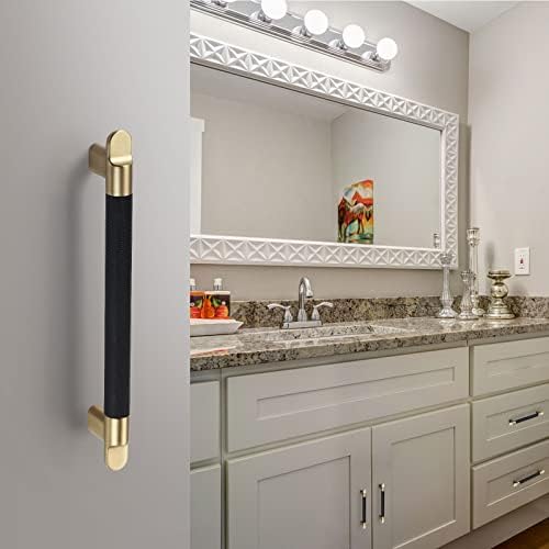 O gabinete Trustmi puxa 5 pacotes de 6-1/4 polegadas, gaveta central de gaveta, puxados de metal sólido padrão de banheiro