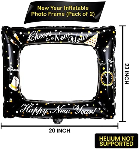 Ano Novo Photo Booth Frame | Feliz ano novo óculos 2023 | NYE Inflável Ano Novo Photo Booth Props 2023 | Óculos de véspera de
