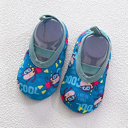 OBOOBMI Baby Kids meninos meninas estampas de animais Sapatos de desenhos animados Soas de piso Sapatos sem deslizamento