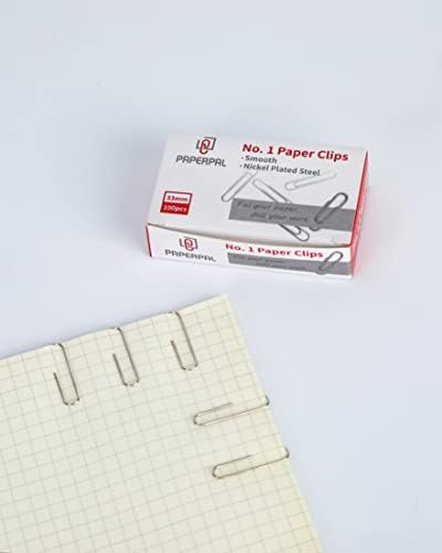 Paperpal 1 Clipes de papel lisos, 600 clipes de papel médio, clipes de papel para o escritório e uso pessoal, diário diário,