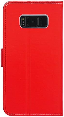 Caixa de carteira Galaxy S8 Plus, BCOV Black Dog Red Multifuncional Caso de Caas de Caso de Caso Caso de Caso com Cartão